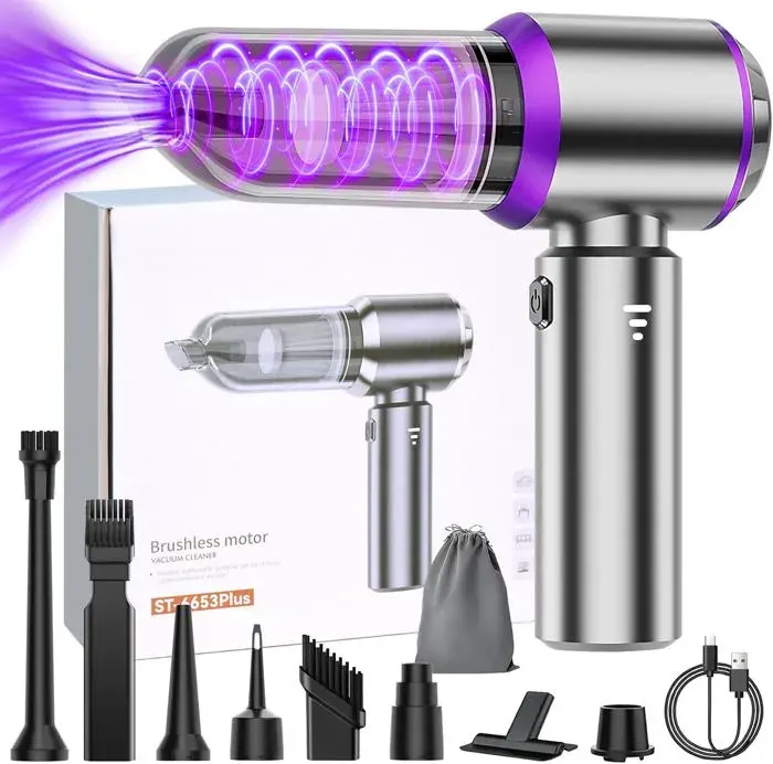 Aspirateur Voiture Puissant 20000 Pa Aspirateur A Main Sans Fil 4 En 1 3 Vitesses Avec Hepa Filtre Mini Aspirateur Sans Fil