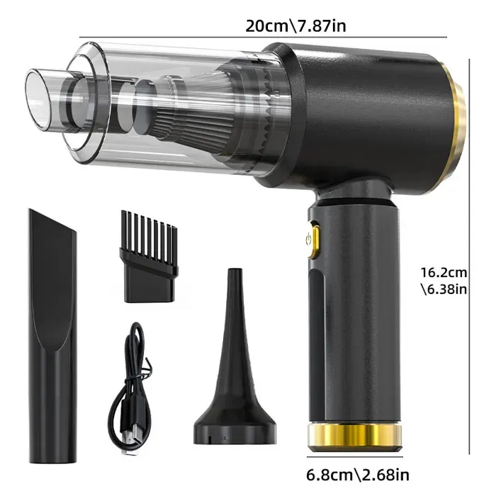 Aspirateur Voiture Sans Fil Rechargeable 2500mbar Mini Aspirateur à Main Portable Puissant pour Auto Maison Bureau