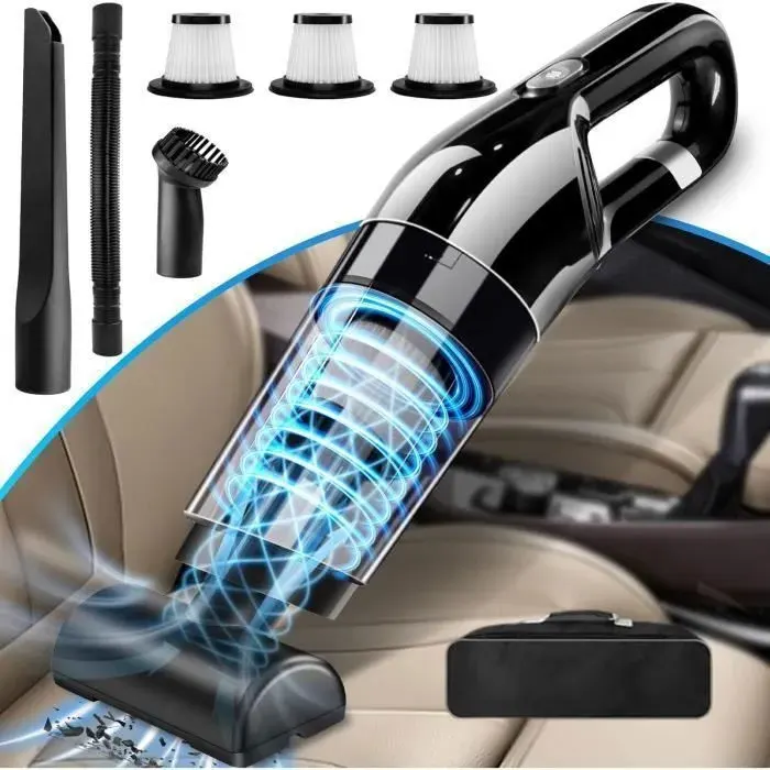 Aspirateur Voiture sans Fil10000Pa Aspirateur à Main PuissantMultifonctionnel Aspirateur Voiture Puissant avec 3 Filtres et sac