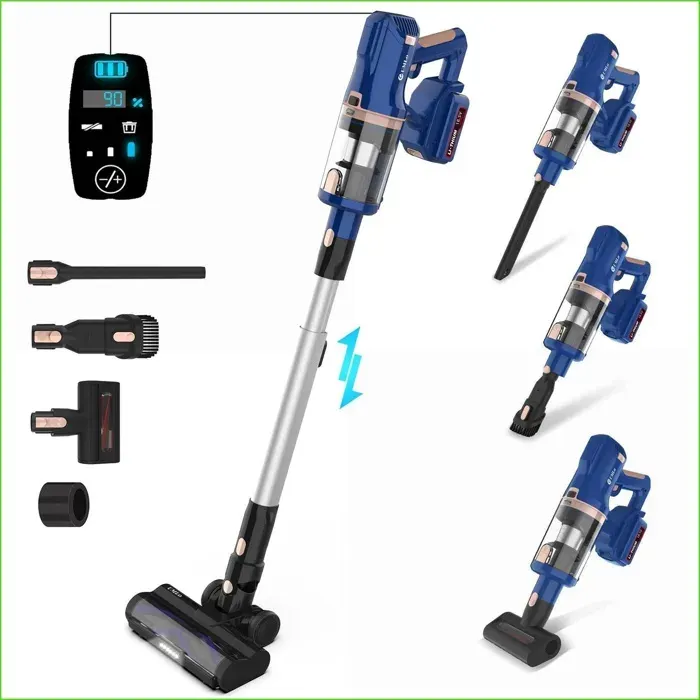 Aspirateurs &amp Machines de Nettoyage de Sol - UMLo - Aspirateur Balai Sans Fil 2-en-1 HEPA 300W - V11 - Bleu
