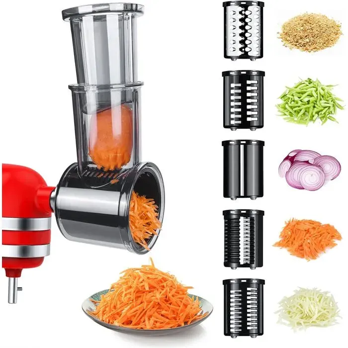 Attachement Trancheuse Et Râpe À Déchiqueteuse Pour Kitchenaid Batteur Sur Socle - Râpe À Fromage Hachoir À Légumes Fruits/Coupe