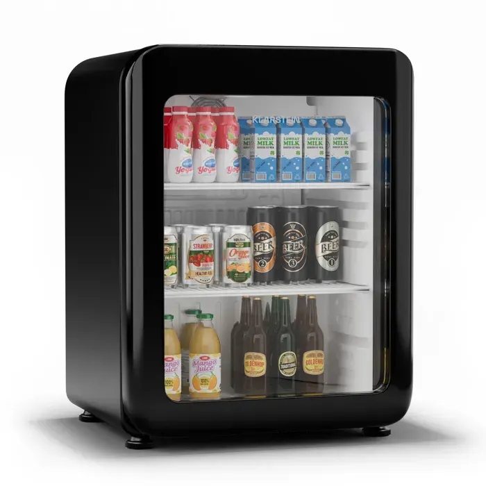 Audrey Evo 64cm 65L Frigo à Boisson avec Porte Vitrée Noir