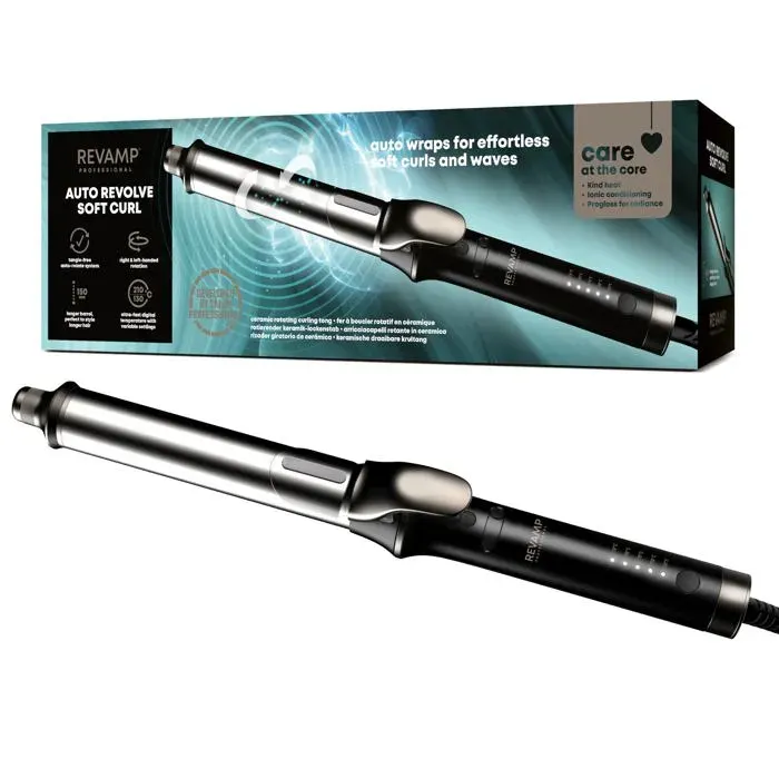 Auto Revolve Boucleur Automatique Fer à Boucler – Boucleur à Cheveux Rotatif Cylindre Céramique Pour Boucles Souples et Ondulati