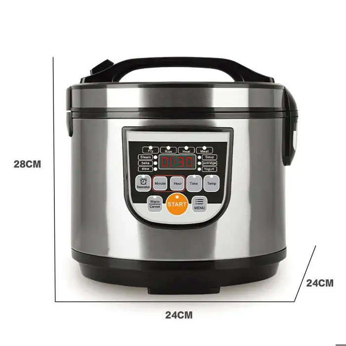 Autocuiseur Électrique 5L en Acier Inoxydable - Cuiseur à Riz Numérique avec Affichage LED - 700W - Fonction Maintien au Chaud