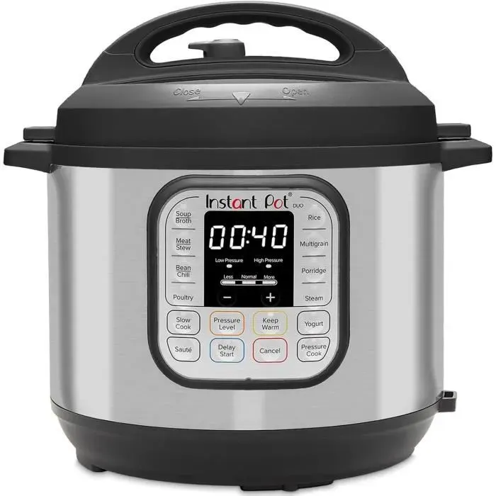 Autocuiseur Multifonction - INSTANT - Duo 7 en 1 - 8 Litres - Acier Inoxydable - 70% plus rapide