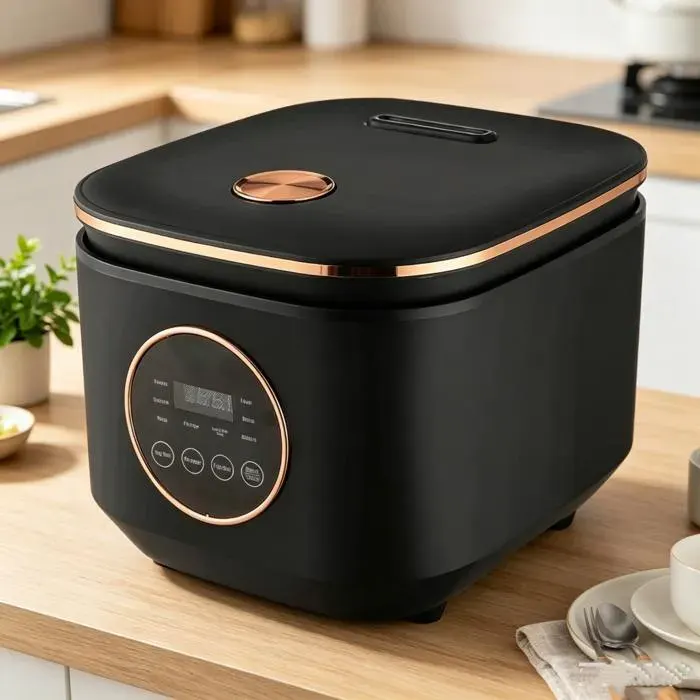 Autocuiseur Riz Multifonction 5L Noir Mat 900W Cuve Amovible Antiadhésive Céramique Nettoyage Facile Pour Riz Soupe Ragoût