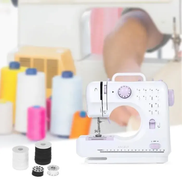 Automatique Machine à coudre Réglable en vitesse avec pédale LED 12 Modèles de point intégrés multi-fonction à Usage domestique