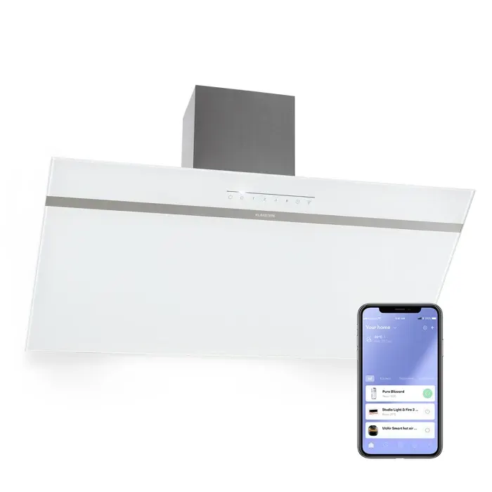 Ava Smart 90cm 585m³/h Hotte Décorative Blanc