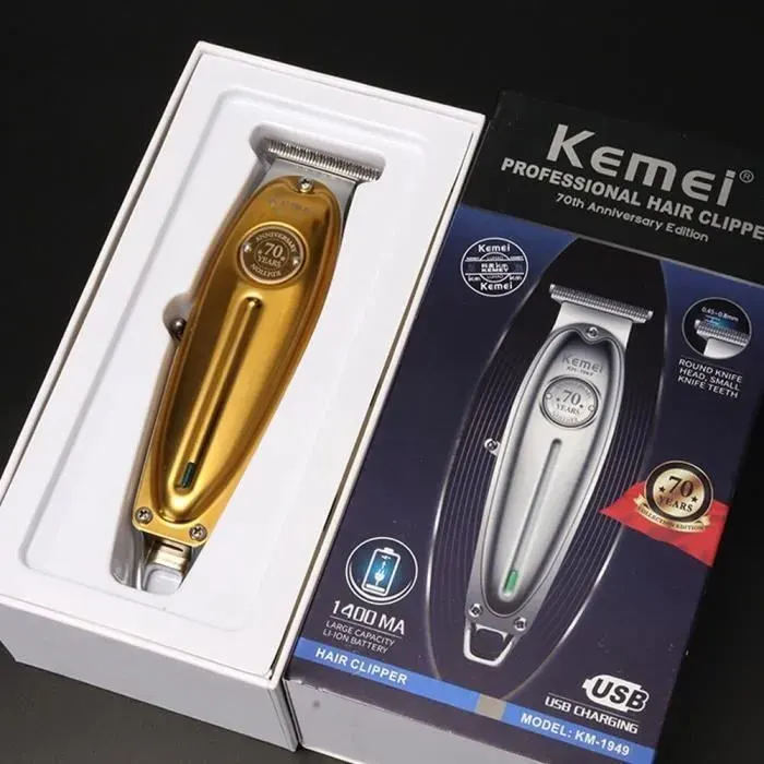 avec boîte Kemei 1949-tondeuse à cheveux électrique sans fil outil professionnel en métal pour couper les ch mult TONDEUSE CHEVEUX