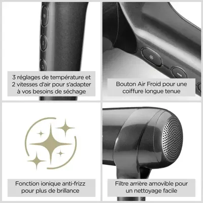 Babyliss - Sèche Cheveux Professionnel Titanium Shine 1600 D6200de — vue 6