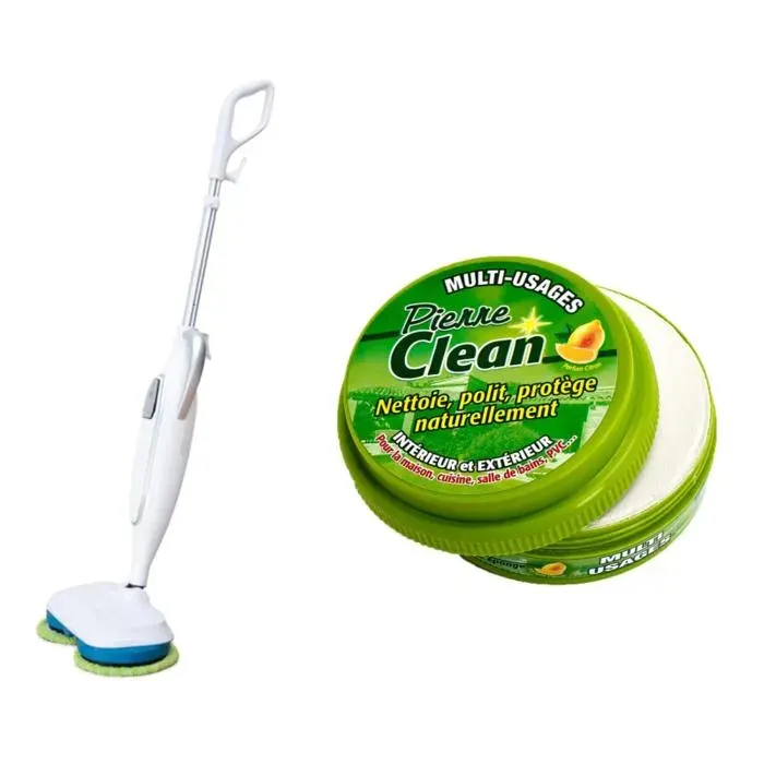 BALAI ELECTRIQUE ET NETTOYANT UNIVERSEL Balai vapeur automatique Double tête rotative 6 Nettoyant universel Nettoie
