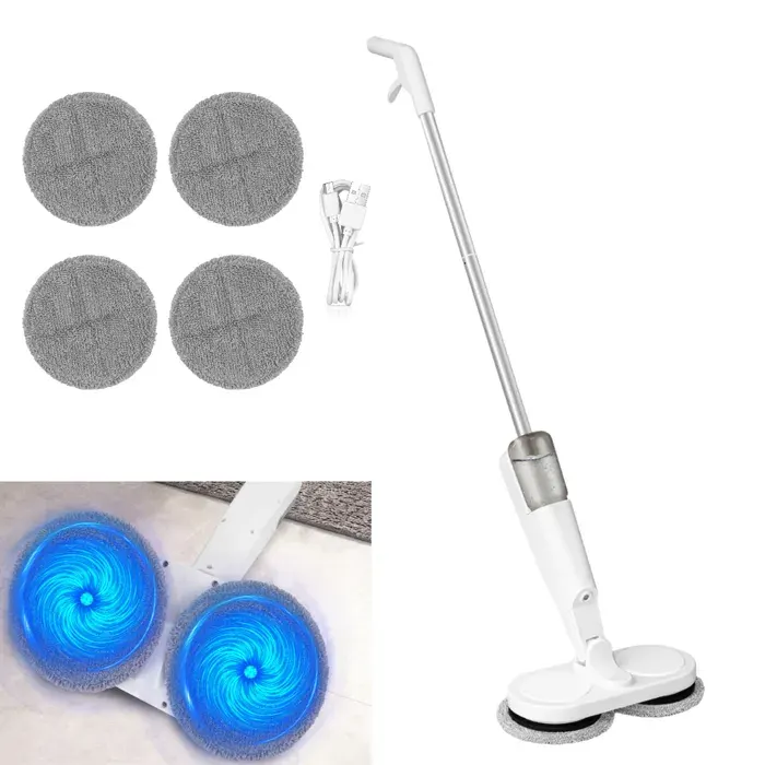 Balai laveur électrique sans fil silencieux 35dB pulvérisation deau compatible parquet carrelage marbre