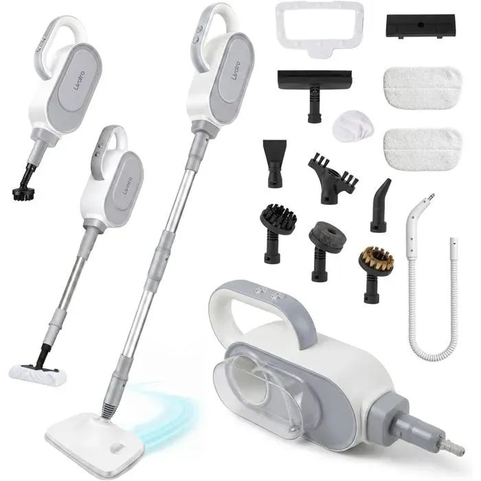 Balai Vapeur 13 En 1 Nettoyeur À Main Amovible Portable Pour Sols Carrelage Cuisine Salle De Bain Vitres Tissus