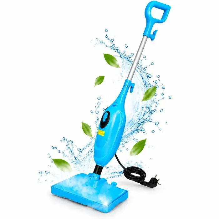 Balai Vapeur 1500W - Chauffage Rapide 20s Réservoir 400ml Cordon 5m Nettoyeur Vapeur Sol 2 en 1 Idéal Maison et Animaux