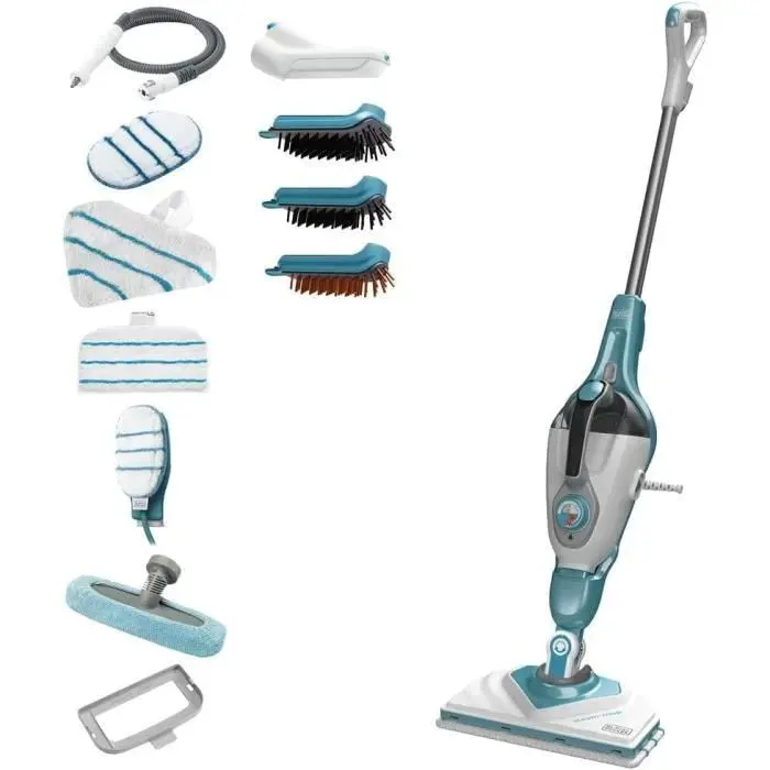 Balai vapeur 2 en 1 - BLACK+DECKER - BHSM168DSM-QS - 1600 W - Tête delta - Réservoir 500 ml — coloris Noire