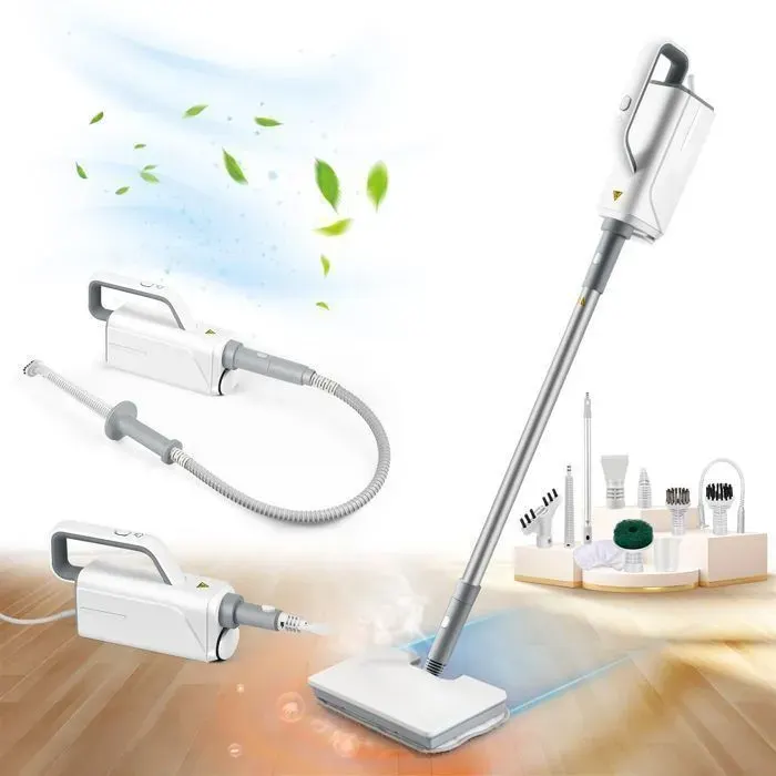 Balai Vapeur 8 en 1 Nettoyeur vapeur main 999 des Bactries Tubes sans Produit Chimique Prt en 25 Sec 1500 W 12-32g min