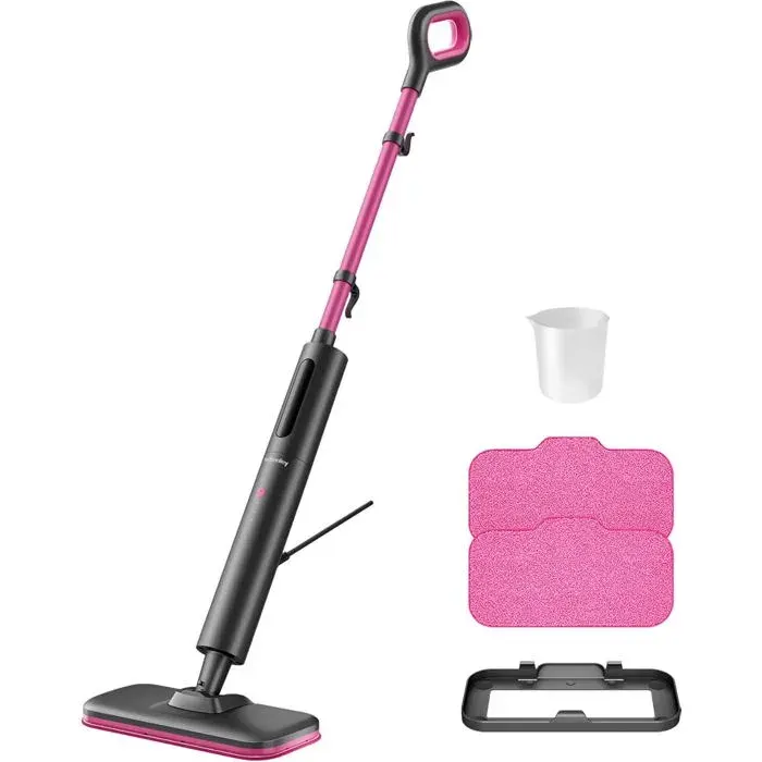 Balai Vapeur Léger pour Sols Durs et Tapis3 Niveaux de VapeurChauffe 10s120°CJusquà 37mCâble 6mAutoportantSans Produits