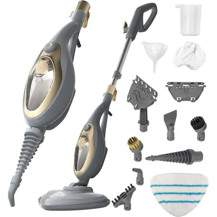 Balai Vapeur Nettoyeur Vapeur 12 en 1 1500W Chauffage Rapide 25s 380ml Réservoir Vapeur Réglable Nettoyeur Vapeur Sol Et Main