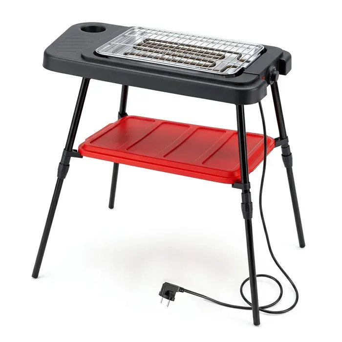 Barbecue Électrique 2000W GIANTEX BBQ Portable Réglable en Hauteur Température Ajustable Plaque de Cuisson & Grille80 x 53 cm