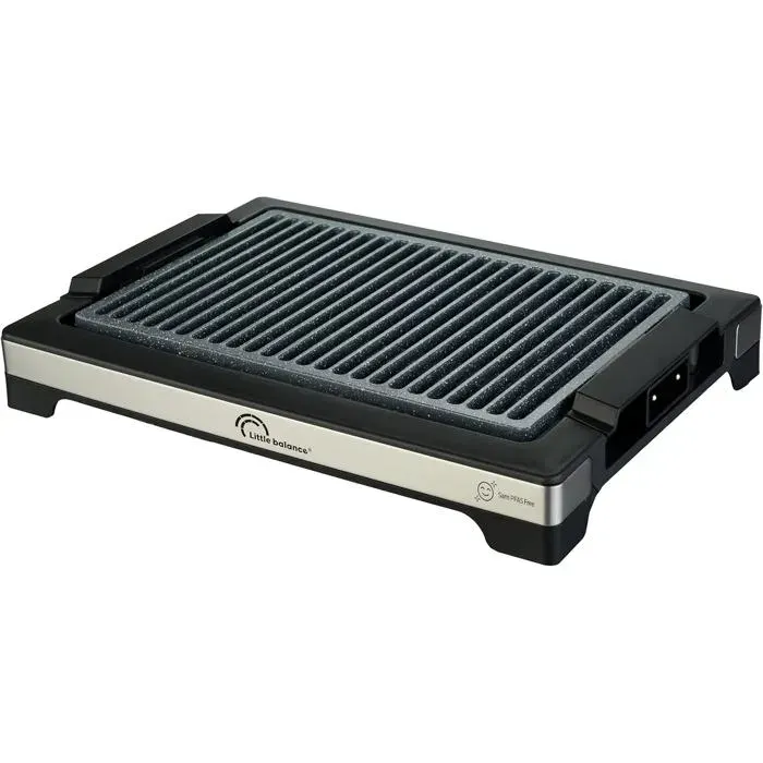 Barbecue Électrique Easy Nopifas 8863 2000W Grill 4-6 Personnes Plaque Antiadhésive Sans PFAS Cuisson Tous Aliments Noir