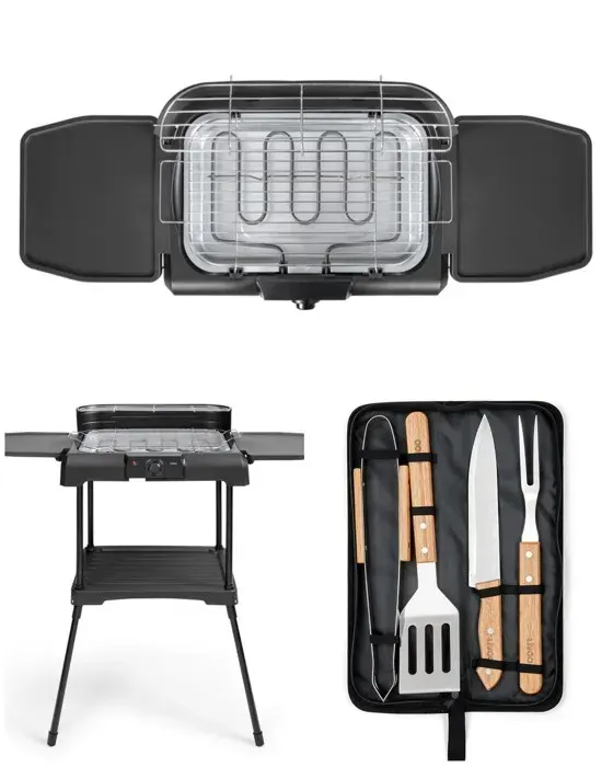 Barbecue Électrique - LIVOO - 2200W - Surface de cuisson 395 x 24 cm - Thermostat ajustable
