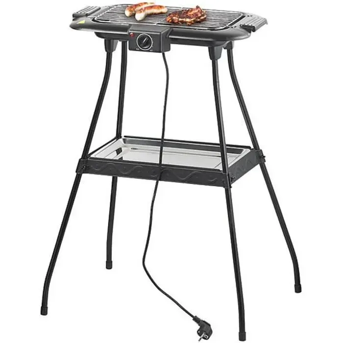 Barbecue électrique - ROSENSTEIN & SOHNE - 2000 W - Sans fumée - Plateau amovible - 2 en 1