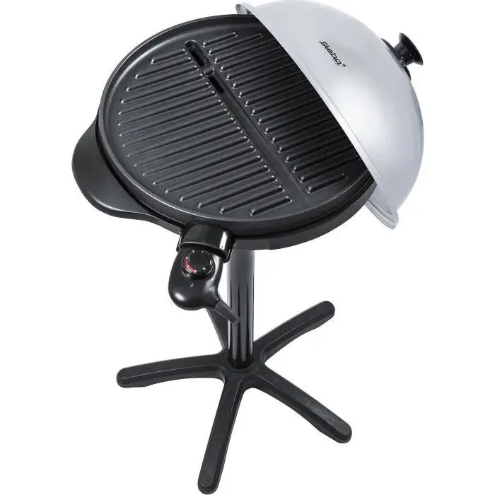 Barbecue électrique STEBA 062500 VG250 - Plaque de cuisson Ø40 cm - Noir et argent