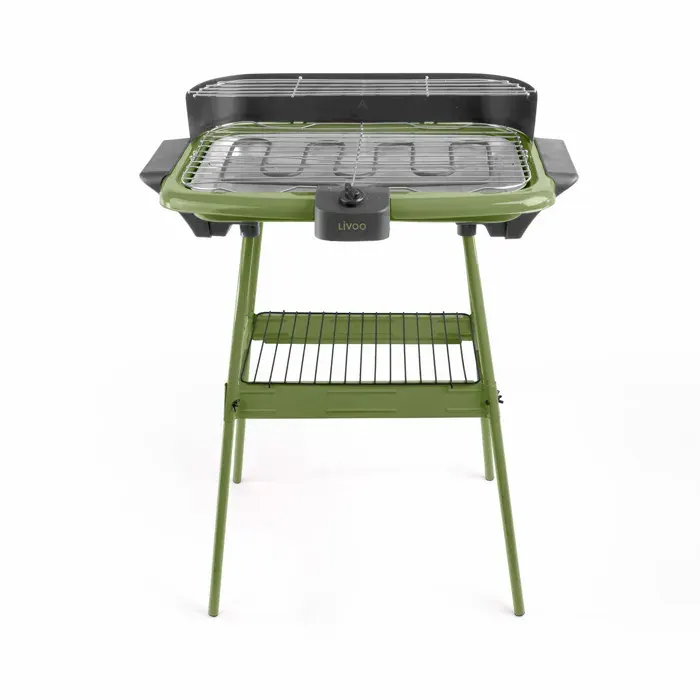 Barbecue électrique sur pieds - LIVOO - Surface de cuisson 47 x 28 cm - Thermostat réglable