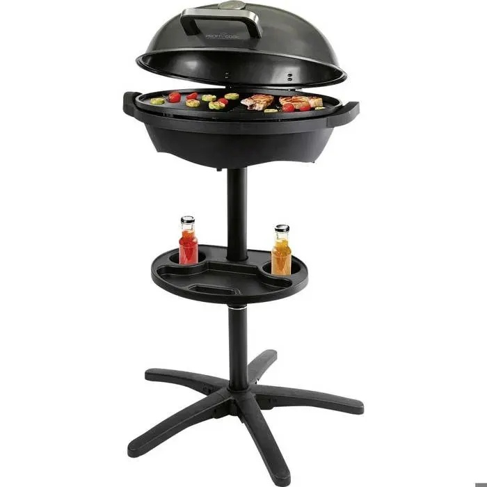 Barbecue sur pied électrique - PROFI COOK - PC-BQS 1303 - 2400 W - Thermomètre intégré - Revêtement antiadhésif