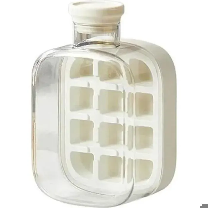 Bardusch - Machine à glaçons 2 en 1 500 ml 800 ml portable avec grilles 18/12 bacs à glaçons plats en silicone sans(WhiteS)
