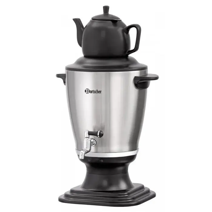 Bartscher Samovar en acier inoxydable 32 litres avec théière en grès 08L 2 kW