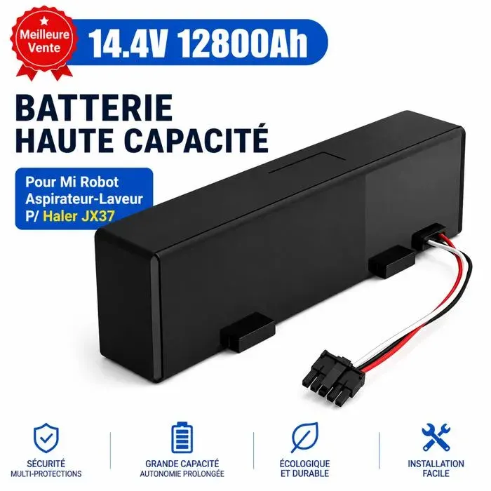 Batterie 144 V 12800 Ah pour Mi Robot Aspirateur-Laveur Haler JX37 – Haute capacité et longue autonomie