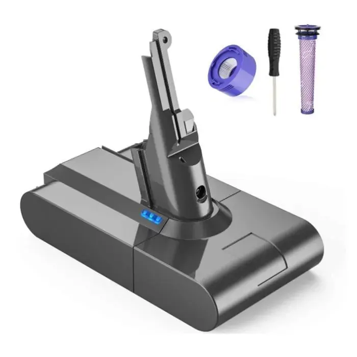 Batterie de remplacement - VOWTOP - Dyson V8 - 21.6V - 6000mAh - Filtres lavables
