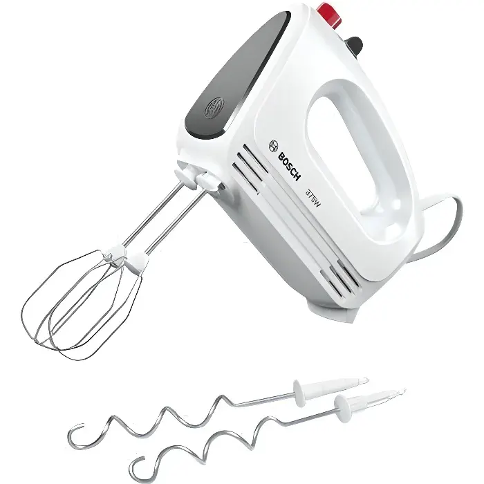 Batteur à main BOSCH CleverMixx MFQ22100 - 375W - 4 vitesses + pulse - Blanc/Argent
