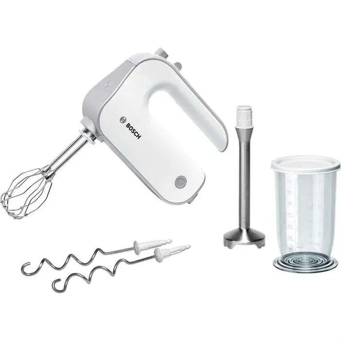 Batteur à main BOSCH MFQ4070 STYLINE - Blanc/Argent - 500W - 5 vitesses + Pulse