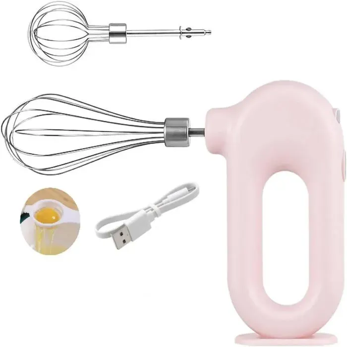 Batteur à Main Sans Fil Batteur à Main électrique Domestique USB Rechargeable Batteur à Oeufs Batteur Électrique Avec 4 Vitesses