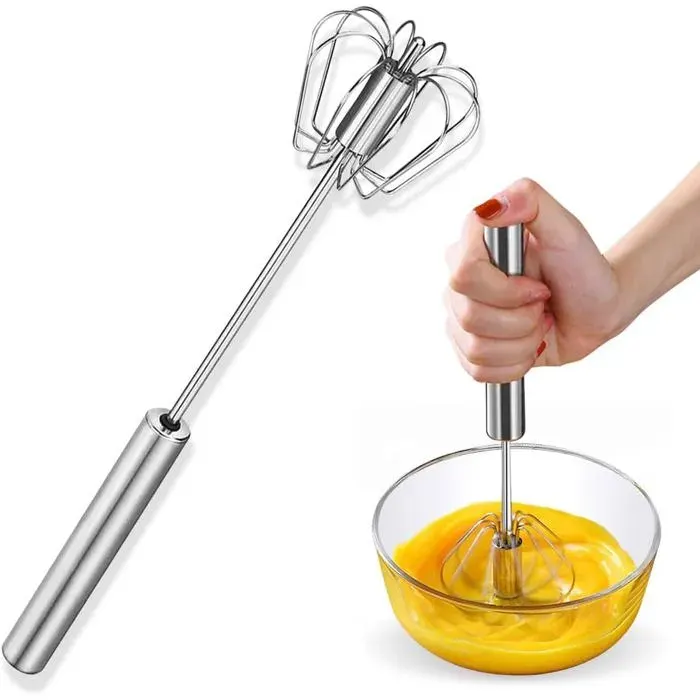 Batteur à œufs en acier inoxydable batteur à œufs semi-automatique rotatif vous permet de remuer facilement sans vous fatiguer ut