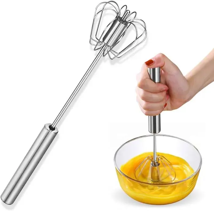 Batteur à œufs en acier inoxydable semi-automatique pour un mélange facile sans fatigue en cuisine