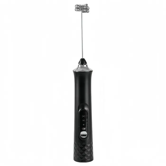 Batteur Électrique 3 vitesses réglables Bâtonnet mélangeur en acier inoxydable Sans fil et portable Moteur haute vitesse noir