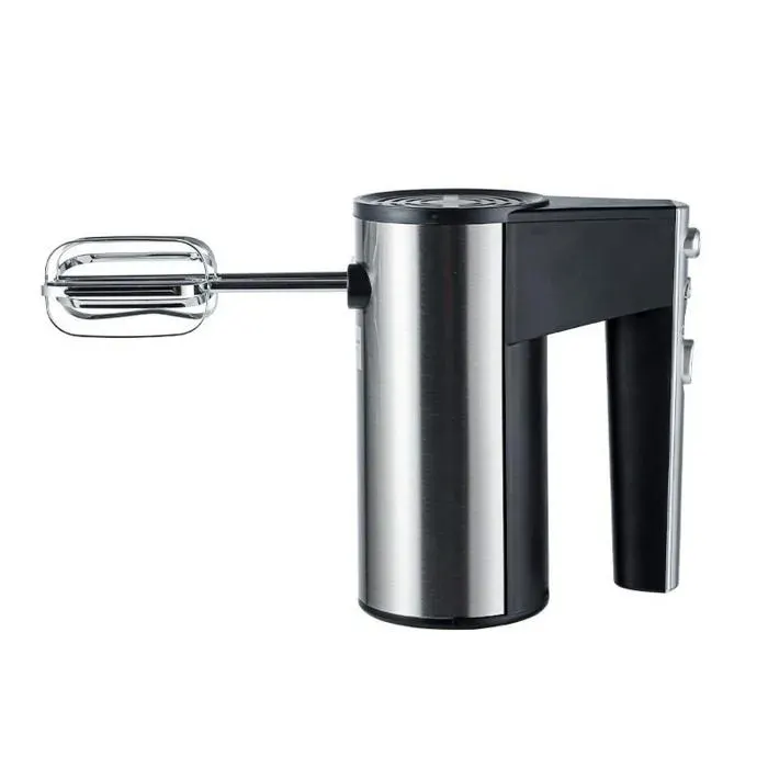 Batteur électrique à main inox multifonction 5 vitessesfouets larges + crochets à pétrirventilation circulairepoignée ergonomique