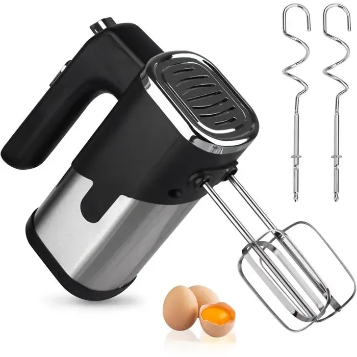 Batteur Électrique Cuisine 800W 5 Vitesses Batteur De Cuisine Avec 2 Crochets Pétrisseurs Et 2 Fouets