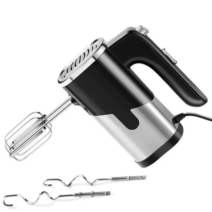 Batteur Électrique Cuisine 800W - VELUNOR - 5 Vitesses + Turbo - À Main - 2 Batteurs 2 Crochets Pétrisseur 1 Fouet - Pâtisserie