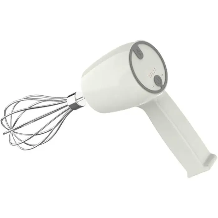 Batteur electrique en acier inoxydable rechargeable fouet de cuisine pour battre creme oeufs et gateaux biscuits