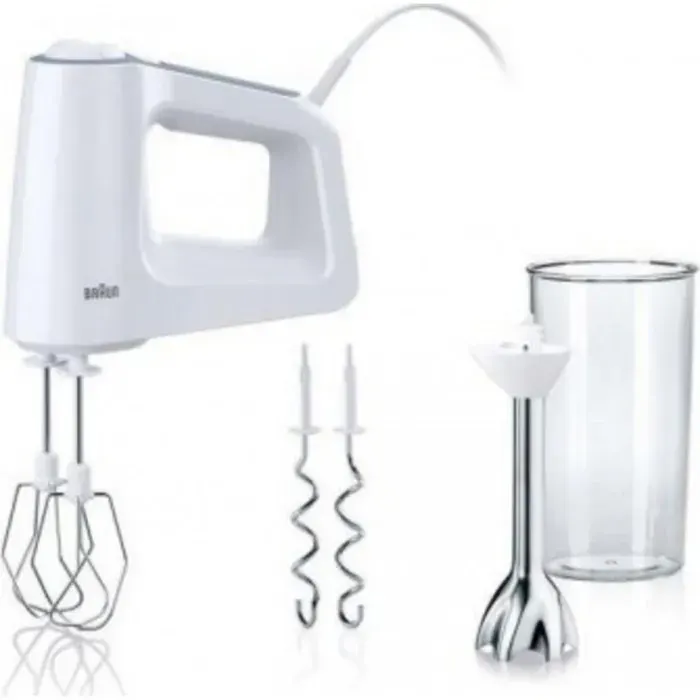 Batteur électrique et mixeur plongeant MultiMix 3 - BRAUN - HM3107WH - 500W - 5 vitesses - Fonction turbo