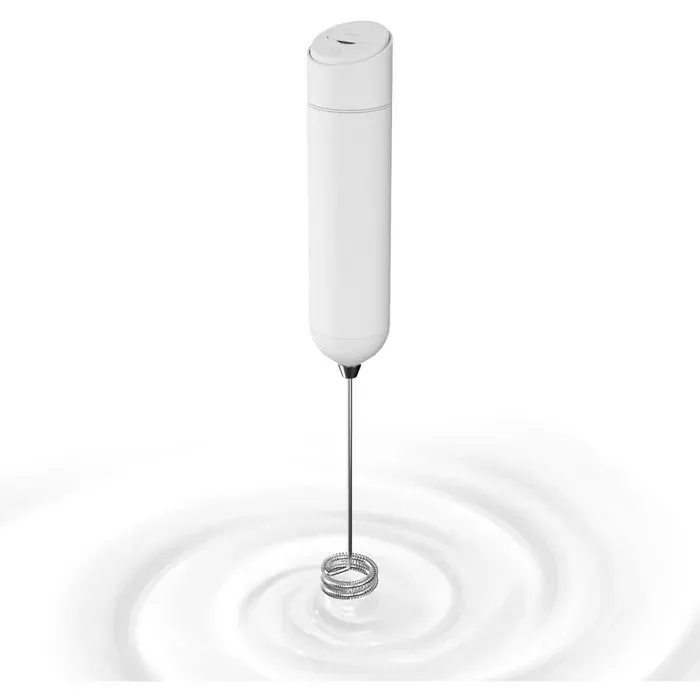 Batteur électrique mousseur à lait électrique têtes de mélange en acier inoxydable 19 000 tr/min portable blanc