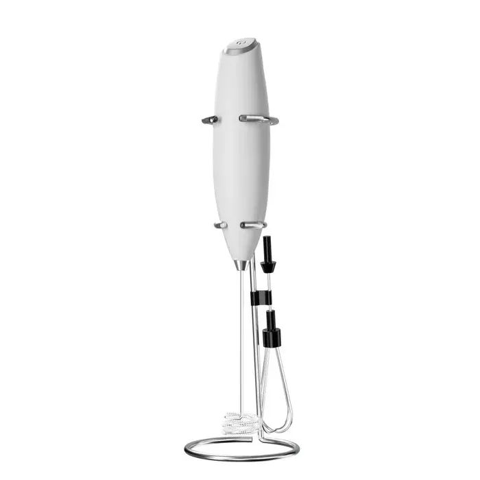 Batteur électrique multifonction mousseur à lait portable mini mixeur à main fouet en acier inoxydable cuisine pâtisserieWhite