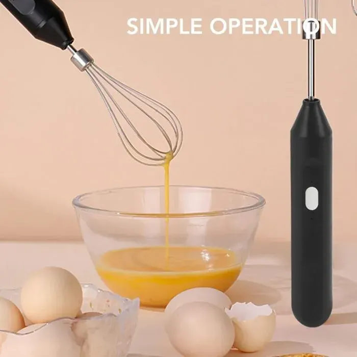 Batteur électrique sans fil fouet électrique portable pour la cuisine domestique (noir)