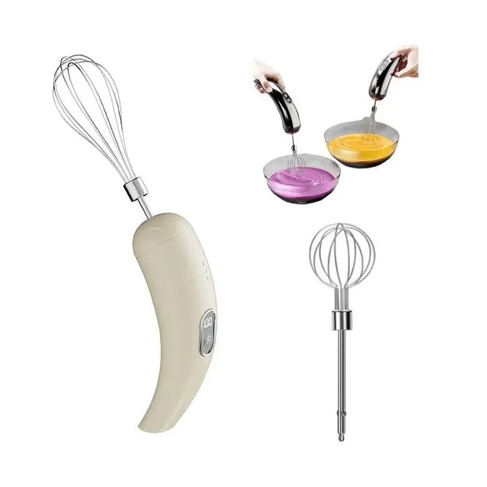 Batteur électrique sans fil rechargeable fouet portable (5 vitesses) puissant la cuisine maison idéal la préparation gâteaux