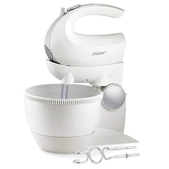 Batteur Maestro MR-556 bol rotatif 5 vitesses fonction Turbo 600W blanc