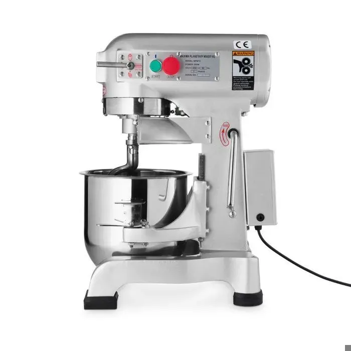 Batteur Mélangeur 10L - 550W / Robot Pâtissier Inox 3 Vitesses – 5kg Pâte / Usage Intensif Boulangerie Pâtisserie
